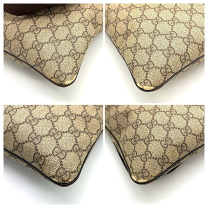 GUCCI Shoulder Bag Purse GG PVC Leather Beige Authentic