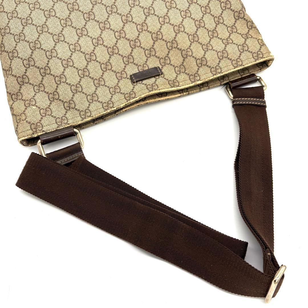 GUCCI Shoulder Bag Purse GG PVC Leather Beige Authentic