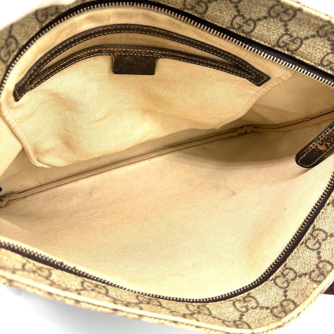 GUCCI Shoulder Bag Purse GG PVC Leather Beige Authentic