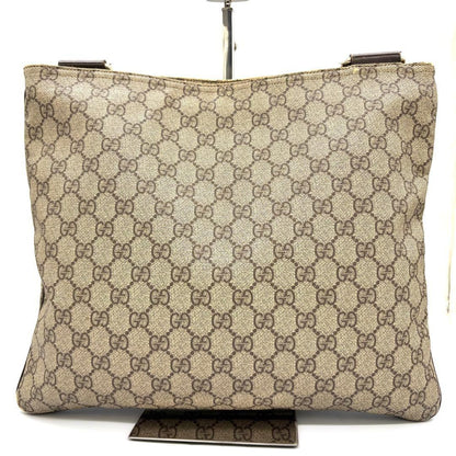 GUCCI Shoulder Bag Purse GG PVC Leather Beige Authentic
