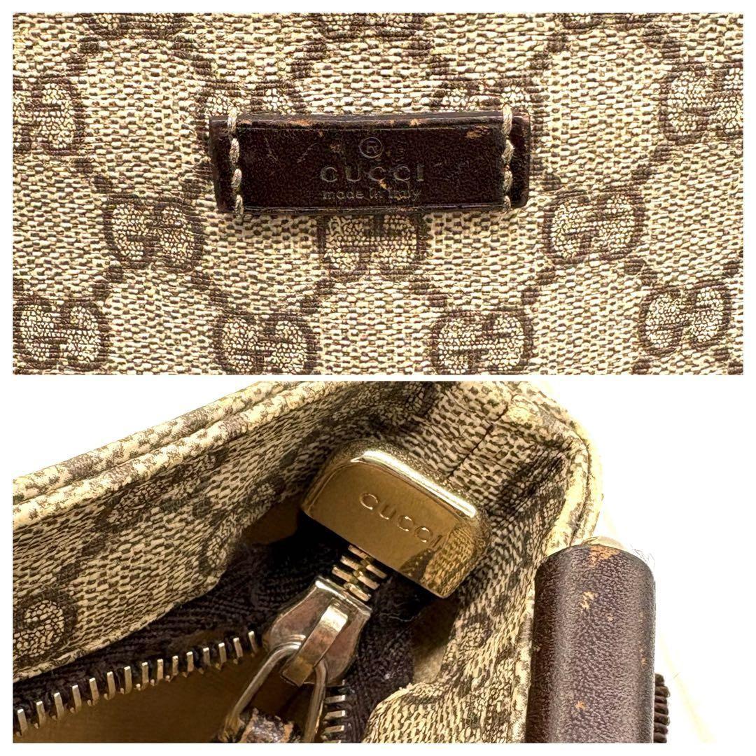 GUCCI Shoulder Bag Purse GG PVC Leather Beige Authentic