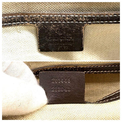 GUCCI Shoulder Bag Purse GG PVC Leather Beige Authentic