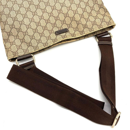 GUCCI Shoulder Bag Purse GG PVC Leather Beige Authentic