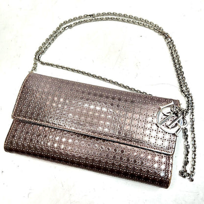 Christian Dior Shoulder Clutch Bag Second Bag Chain Cannage Authentic