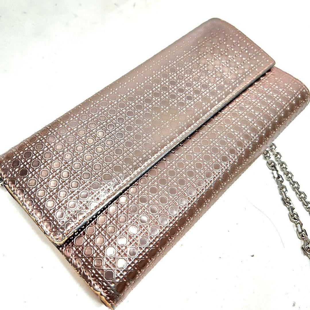 Christian Dior Shoulder Clutch Bag Second Bag Chain Cannage Authentic