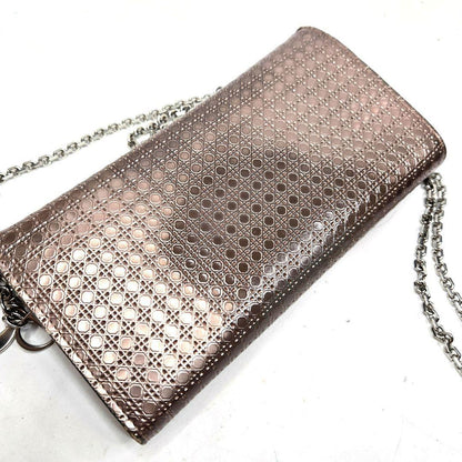 Christian Dior Shoulder Clutch Bag Second Bag Chain Cannage Authentic