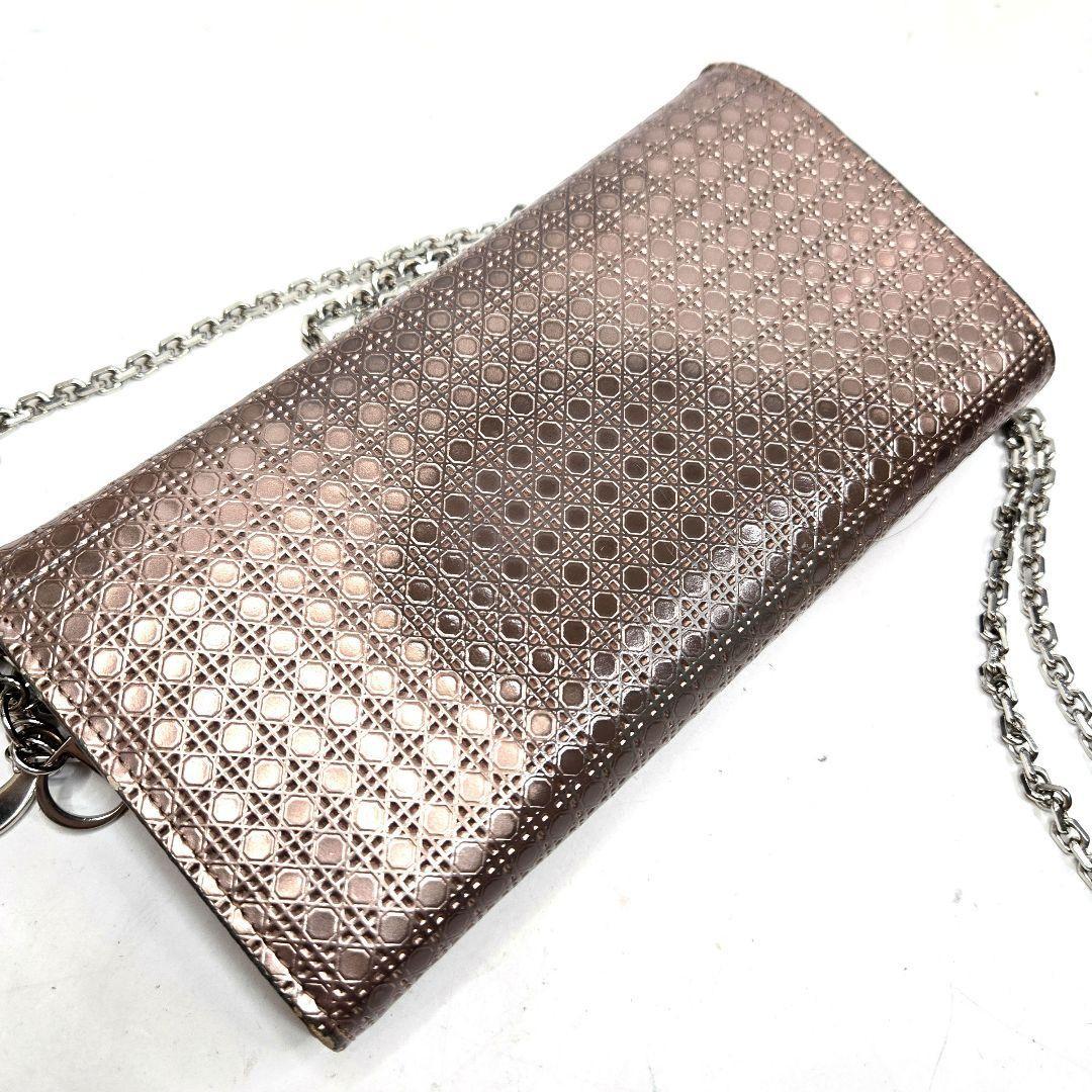 Christian Dior Shoulder Clutch Bag Second Bag Chain Cannage Authentic