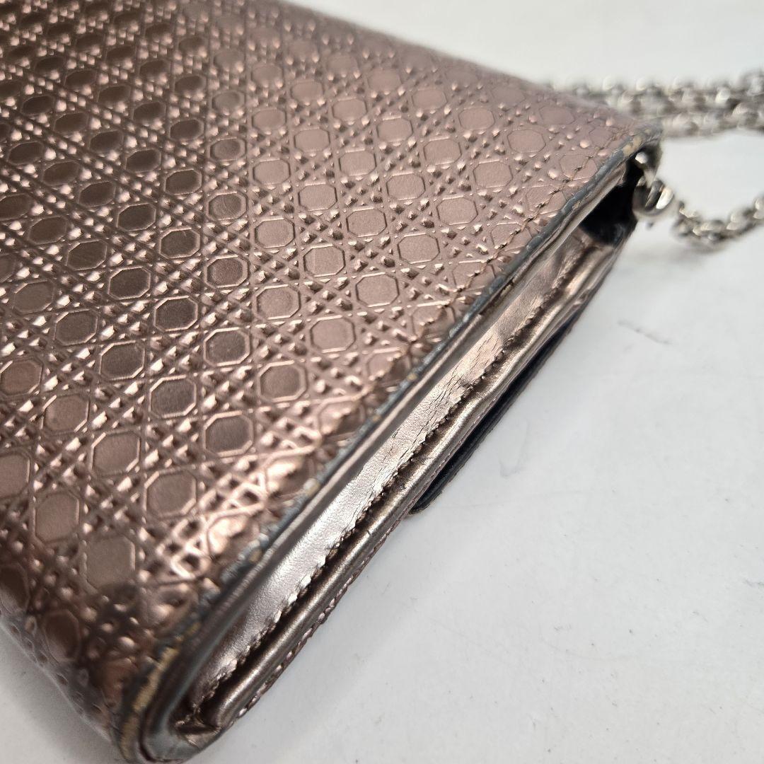 Christian Dior Shoulder Clutch Bag Second Bag Chain Cannage Authentic