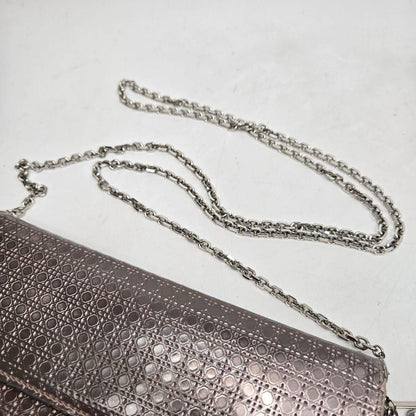 Christian Dior Shoulder Clutch Bag Second Bag Chain Cannage Authentic