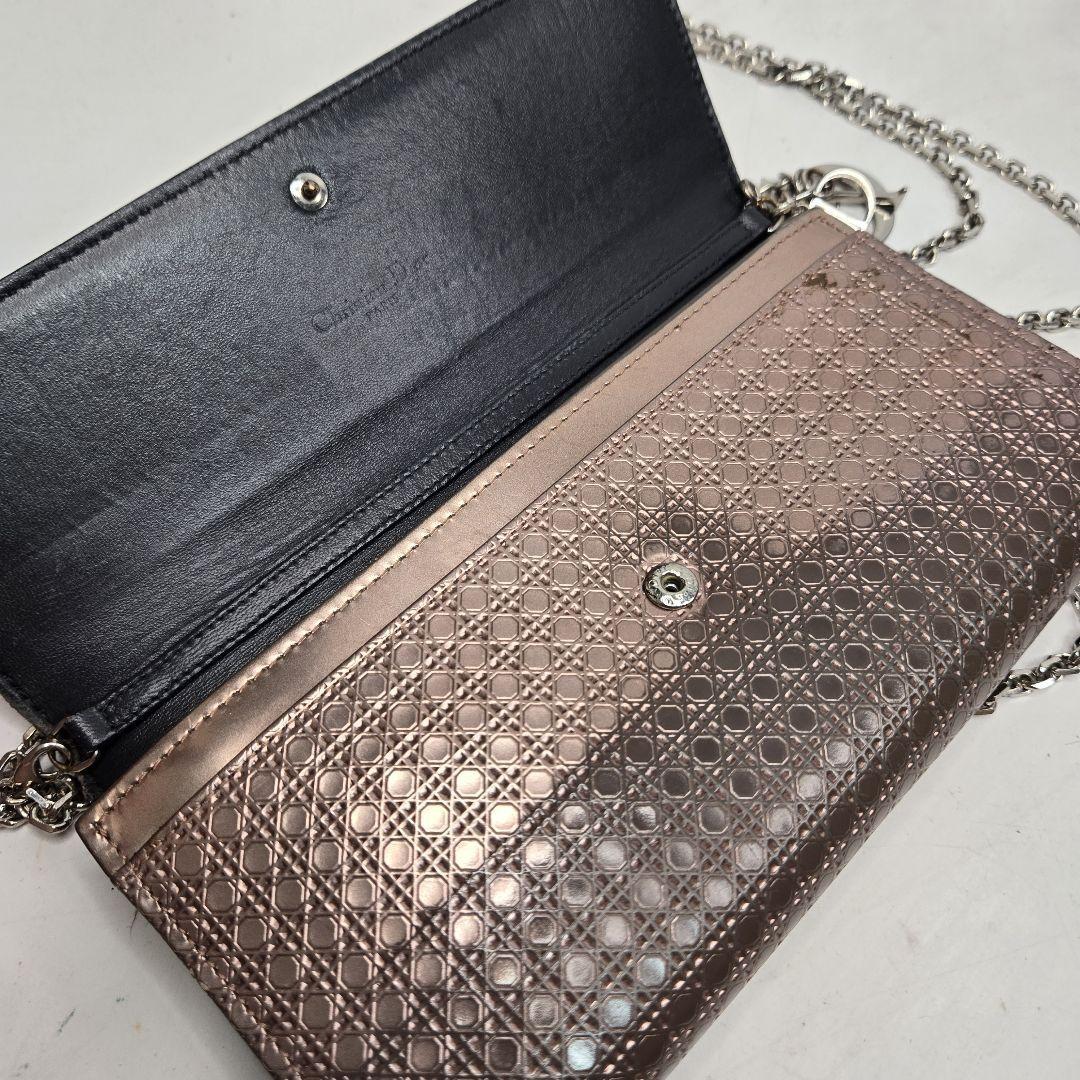 Christian Dior Shoulder Clutch Bag Second Bag Chain Cannage Authentic