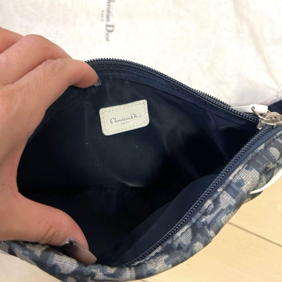 Christian Dior Shoulder Bag Purse Trotter No.2 Navy Authentic