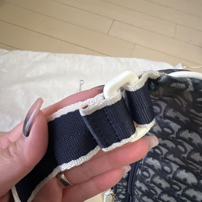 Christian Dior Shoulder Bag Purse Trotter No.2 Navy Authentic