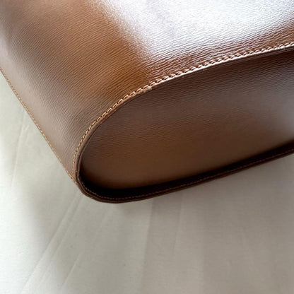 Christian Dior Hand Bag Tote Purse CD PVC Leather Brown Authentic