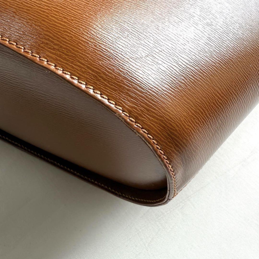 Christian Dior Hand Bag Tote Purse CD PVC Leather Brown Authentic