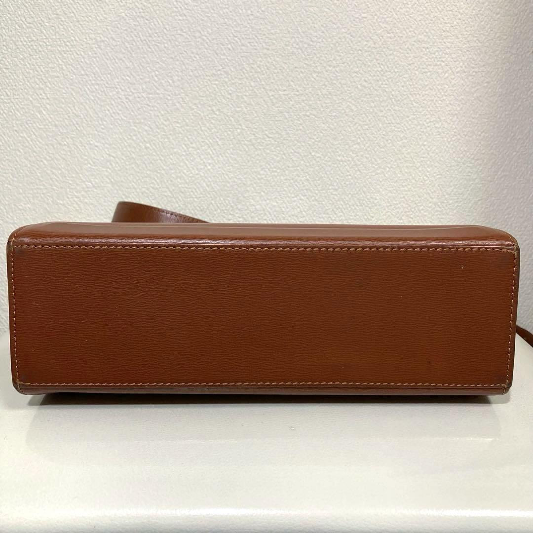 Christian Dior Shoulder Bag Purse CD Leather Brown Authentic