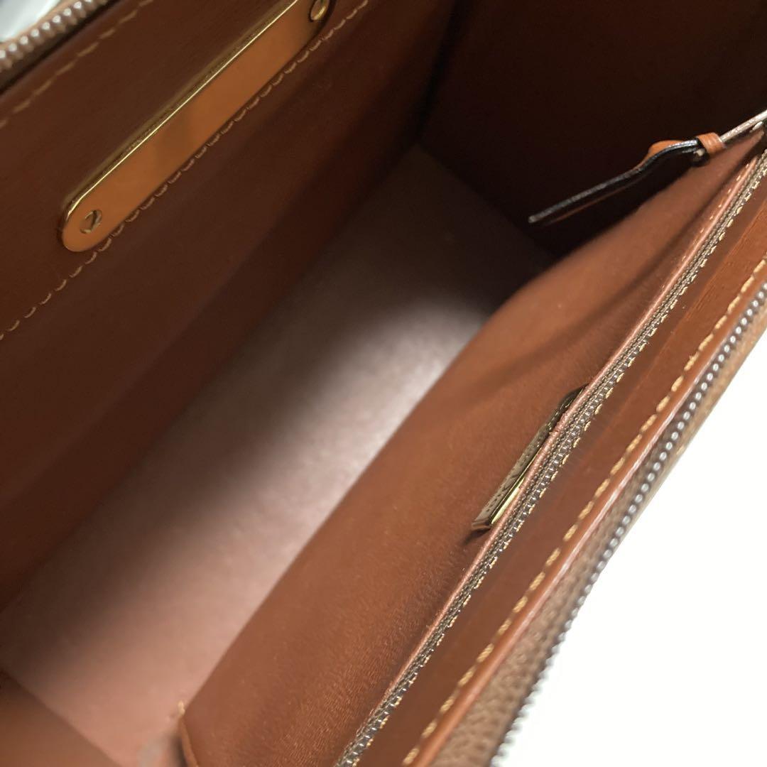 Christian Dior Shoulder Bag Purse CD Leather Brown Authentic