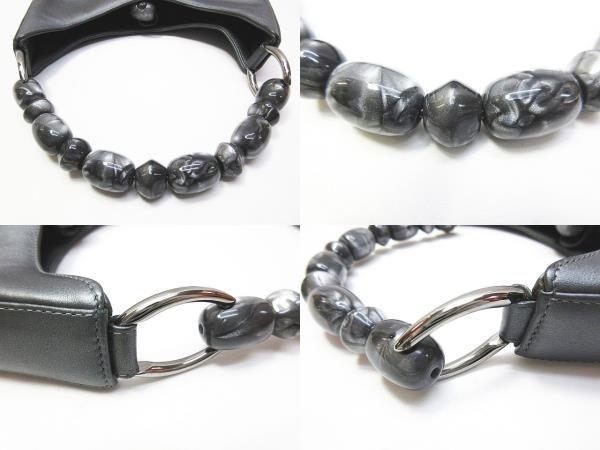 Christian Dior Shoulder Bag Purse Leather Gray Authentic