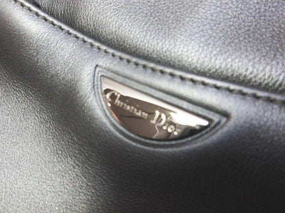 Christian Dior Shoulder Bag Purse Leather Gray Authentic