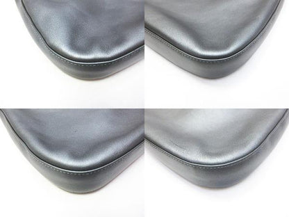 Christian Dior Shoulder Bag Purse Leather Gray Authentic