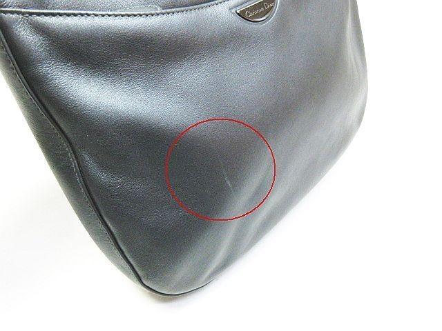 Christian Dior Shoulder Bag Purse Leather Gray Authentic