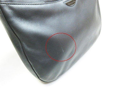 Christian Dior Shoulder Bag Purse Leather Gray Authentic