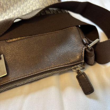 Christian Dior Shoulder Bag Purse Trotter Canvas Leather Brown Authentic