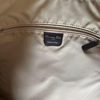 Christian Dior Shoulder Bag Purse Trotter Canvas Leather Brown Authentic