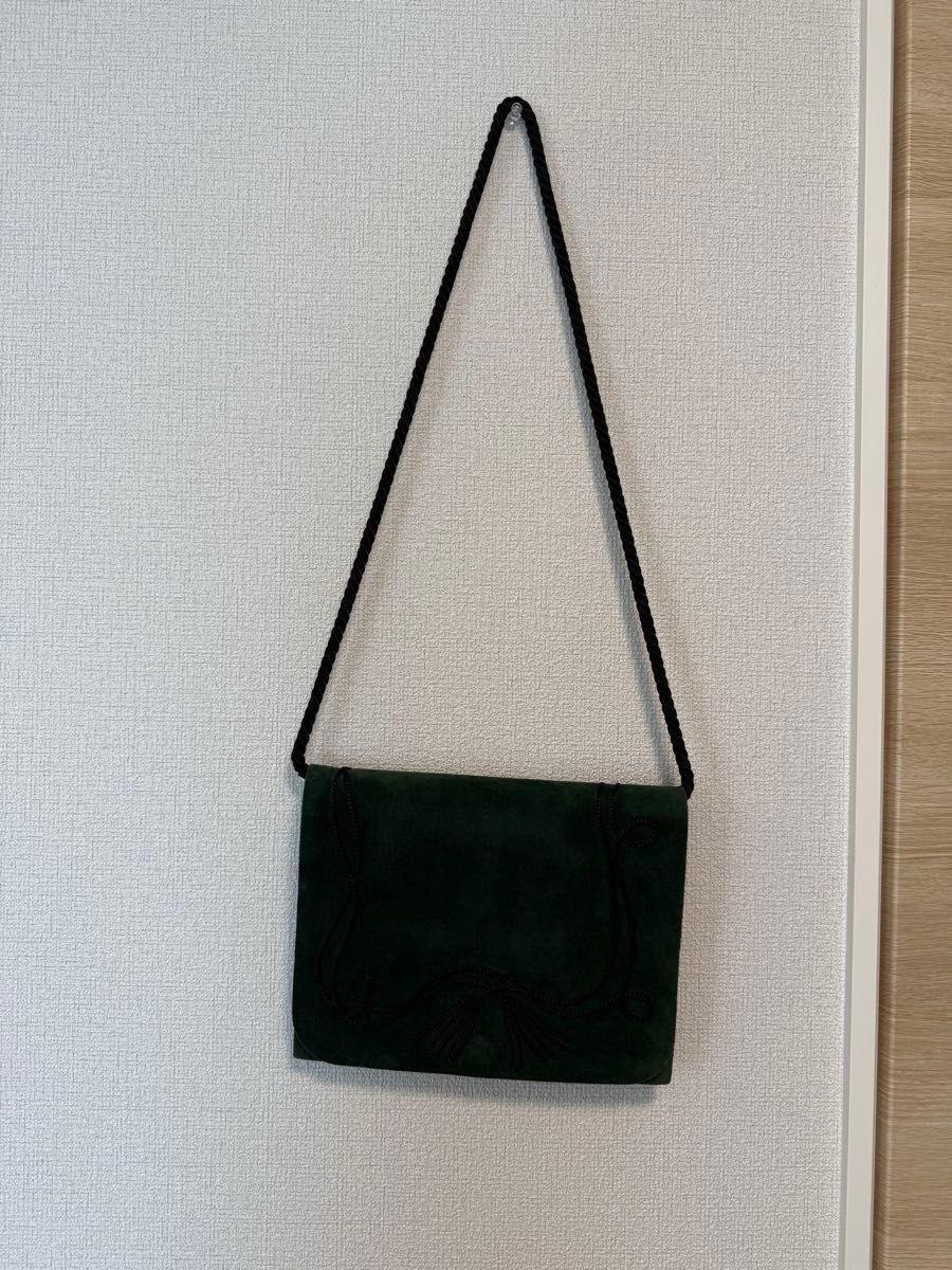 Christian Dior Party Shoulder Bag Purse Green Authentic