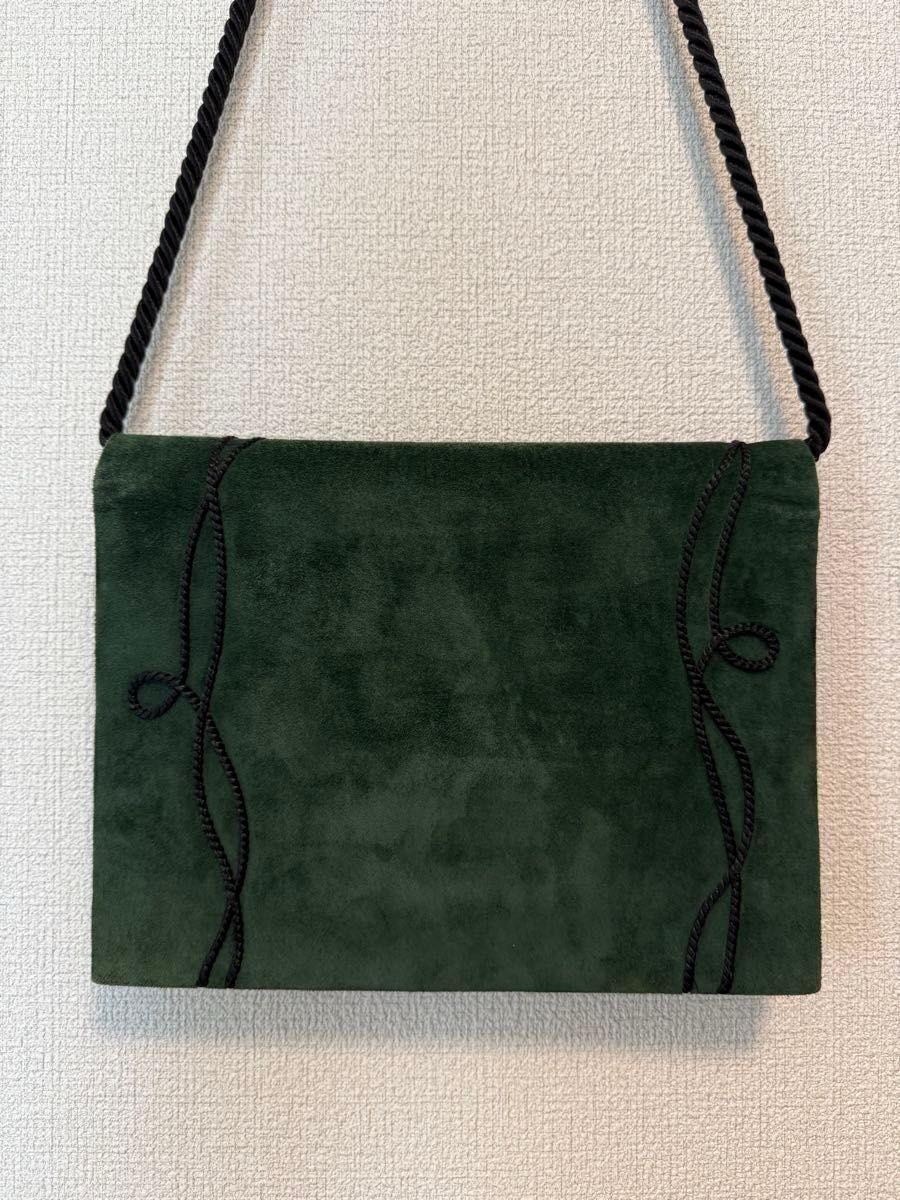 Christian Dior Party Shoulder Bag Purse Green Authentic