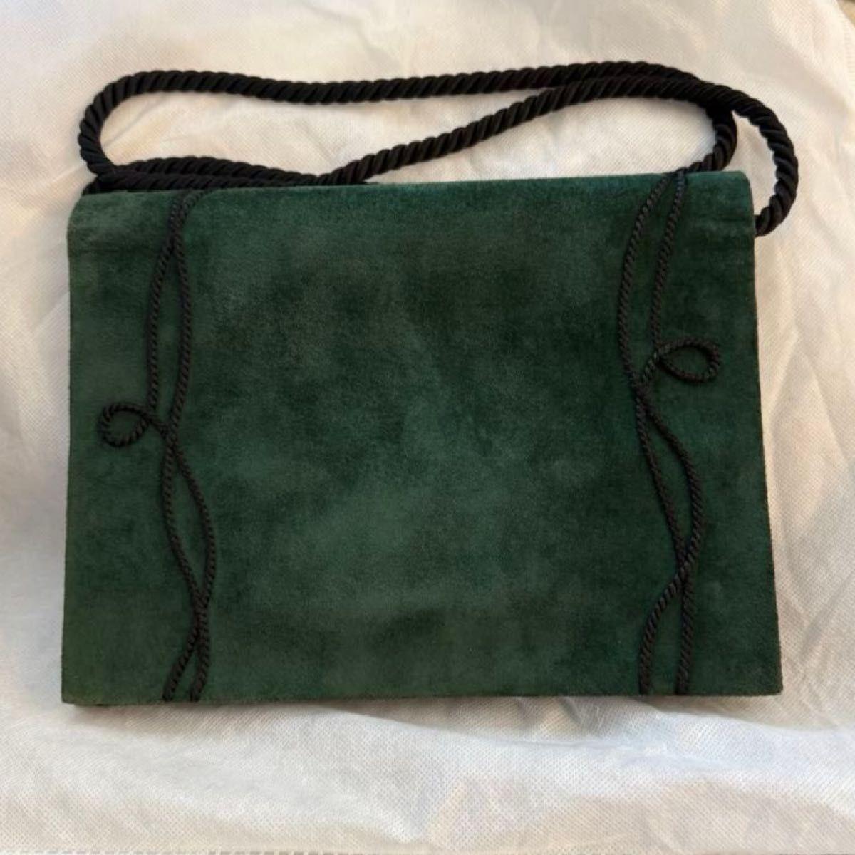 Christian Dior Party Shoulder Bag Purse Green Authentic