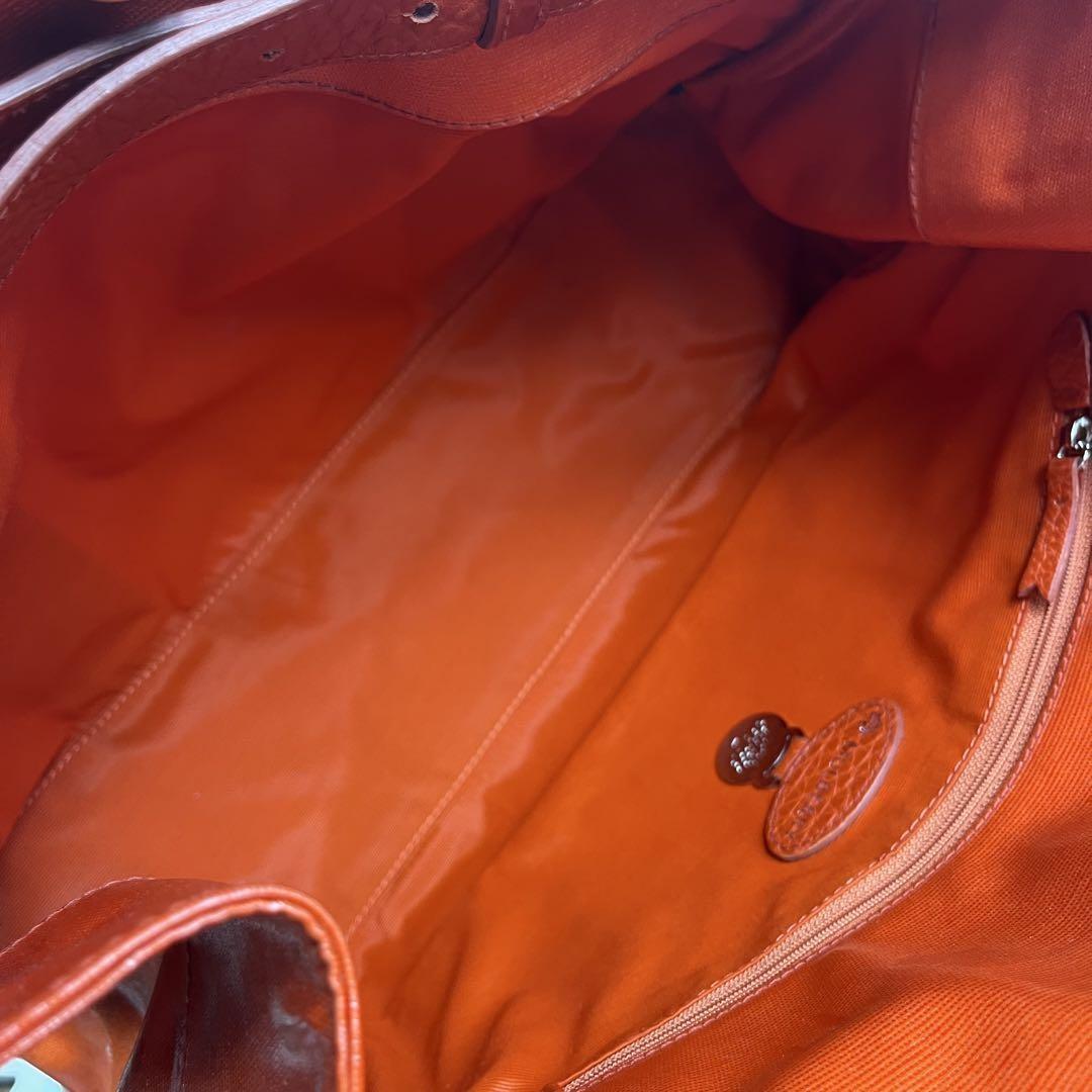 MULBERRY Hand Bag Tote Purse Bayswater Turn Lock PVC Leather Orange Authentic