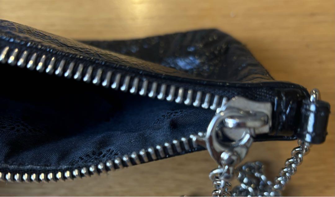 MULBERRY Party Bag Purse Chain Leather Black Authentic