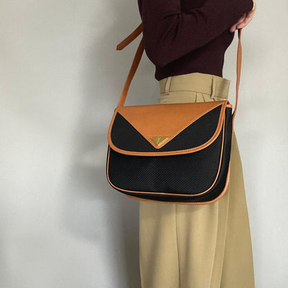 Saint Laurent Bag YSL Cassandra Shoulder Purse PVC Black Brown Gold Authentic