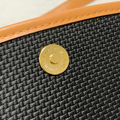 Saint Laurent Bag YSL Cassandra Shoulder Purse PVC Black Brown Gold Authentic