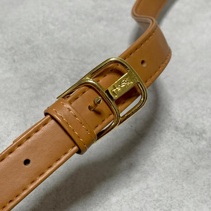 Saint Laurent Bag YSL Cassandra Shoulder Purse PVC Black Brown Gold Authentic