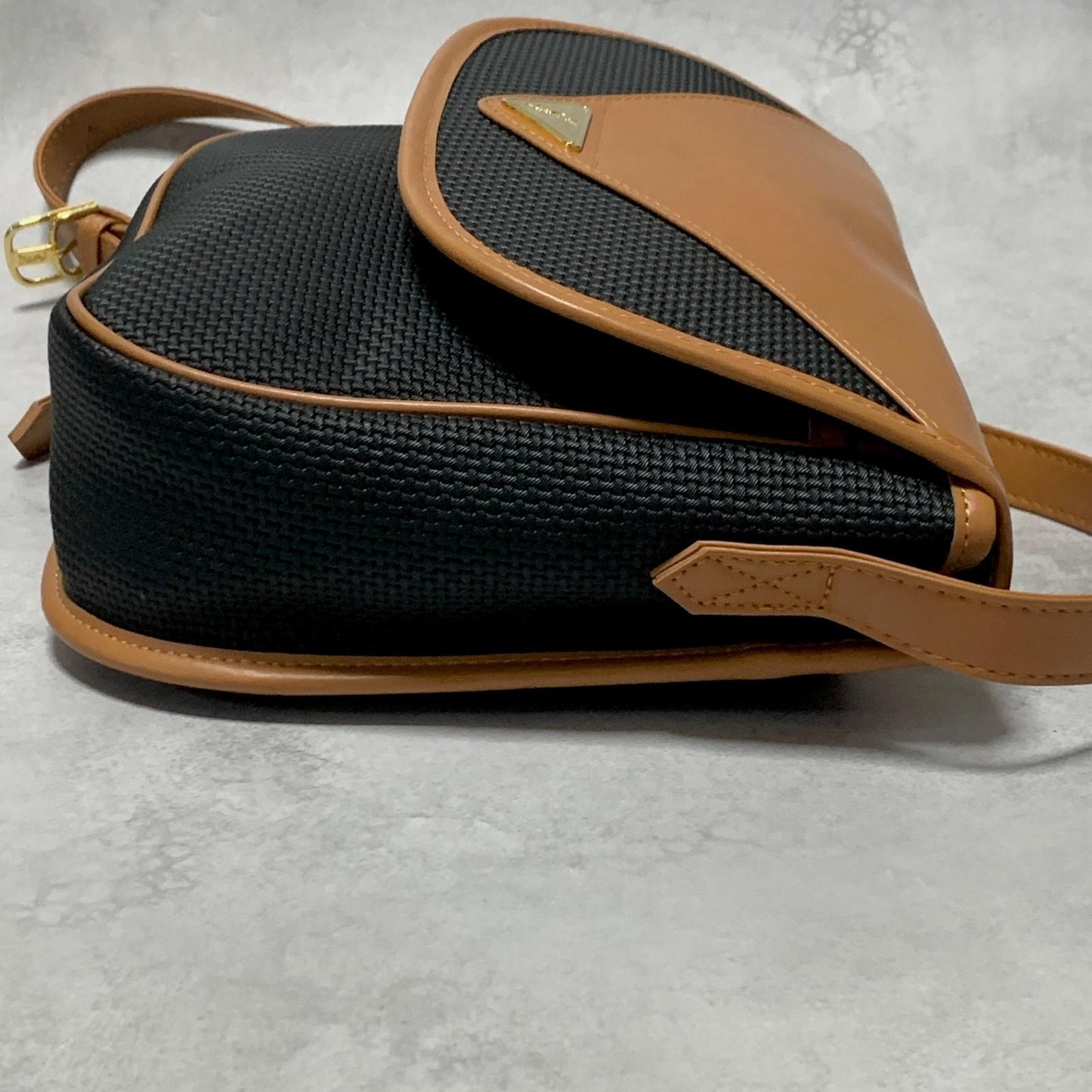 Saint Laurent Bag YSL Cassandra Shoulder Purse PVC Black Brown Gold Authentic