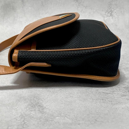 Saint Laurent Bag YSL Cassandra Shoulder Purse PVC Black Brown Gold Authentic