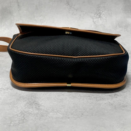 Saint Laurent Bag YSL Cassandra Shoulder Purse PVC Black Brown Gold Authentic