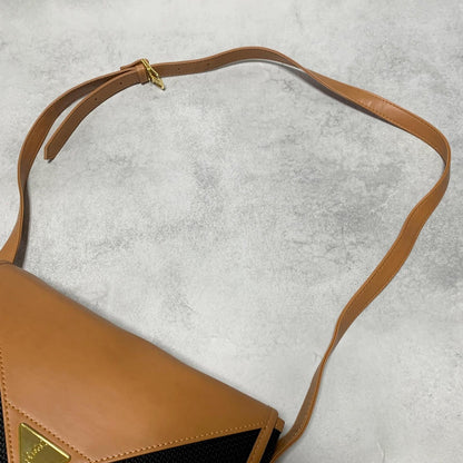 Saint Laurent Bag YSL Cassandra Shoulder Purse PVC Black Brown Gold Authentic