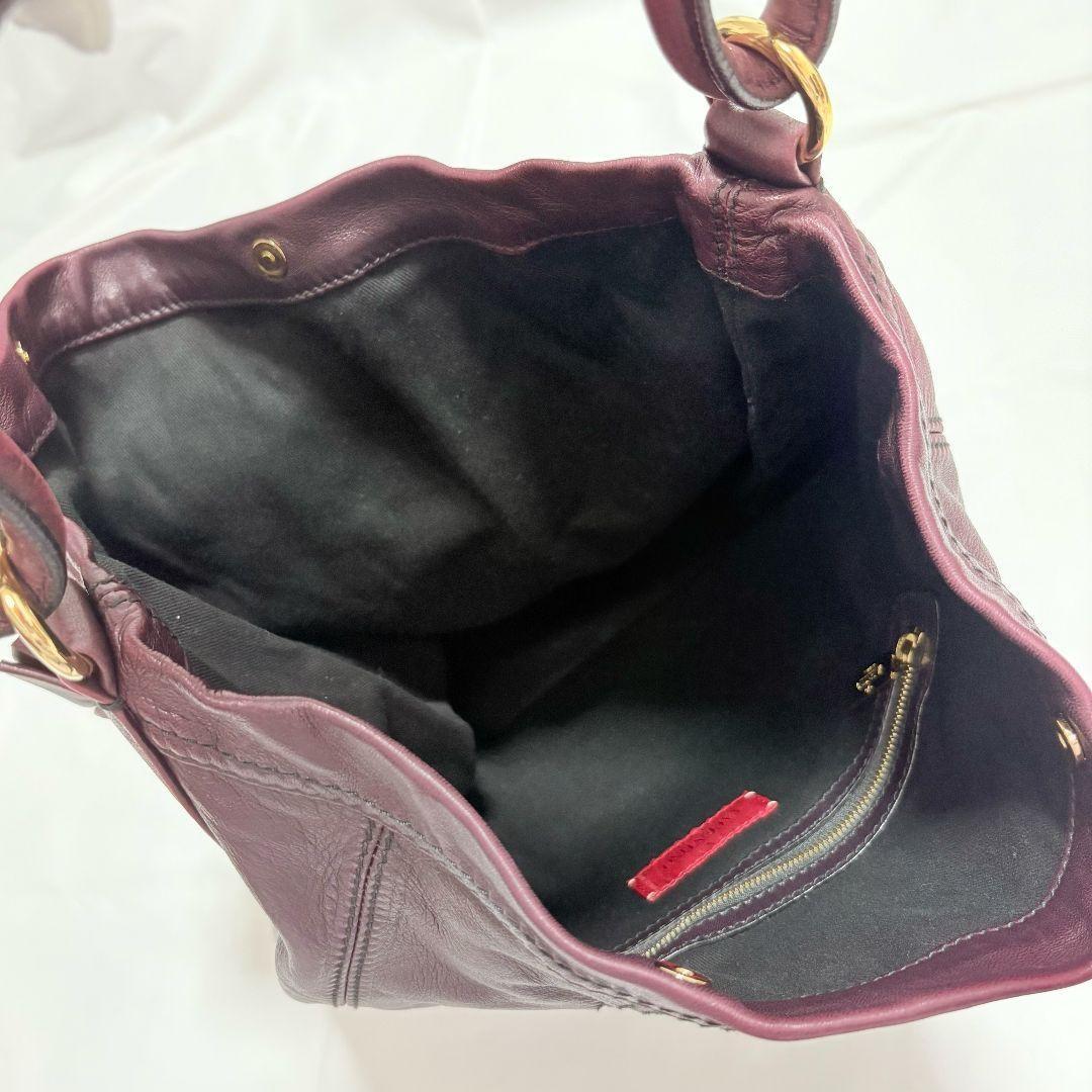 Valentino Garavani Hand Bag Tote Purse Rose Leather Bordeaux Authentic