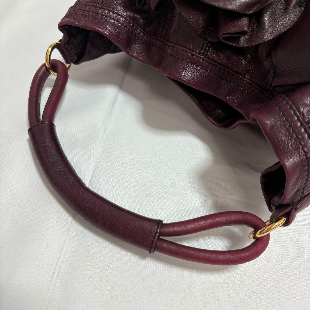 Valentino Garavani Hand Bag Tote Purse Rose Leather Bordeaux Authentic