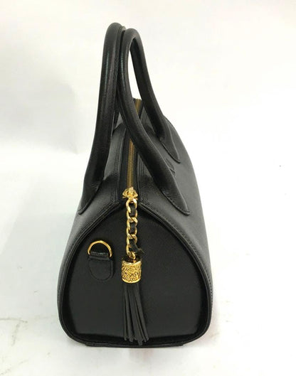 Valentino Garavani Mini Boston Bag Hand Bag Purse Logo Leather Black Authentic
