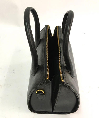 Valentino Garavani Mini Boston Bag Hand Bag Purse Logo Leather Black Authentic