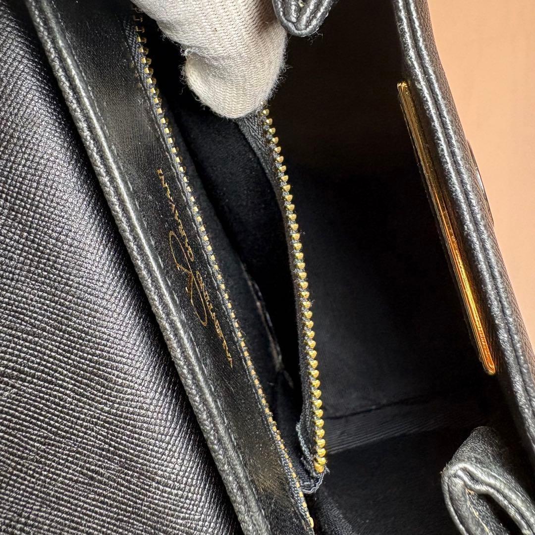 Valentino Garavani Hand Bag Tote Purse 2way Logo Leather Black Authentic