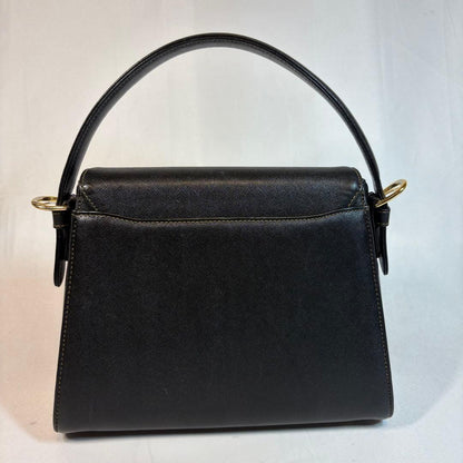 Valentino Garavani Hand Bag Tote Purse 2way Logo Leather Black Authentic