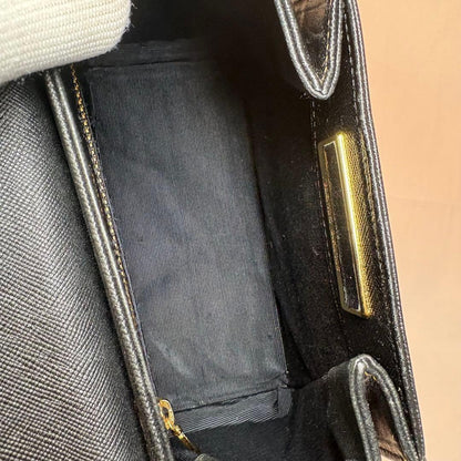 Valentino Garavani Hand Bag Tote Purse 2way Logo Leather Black Authentic