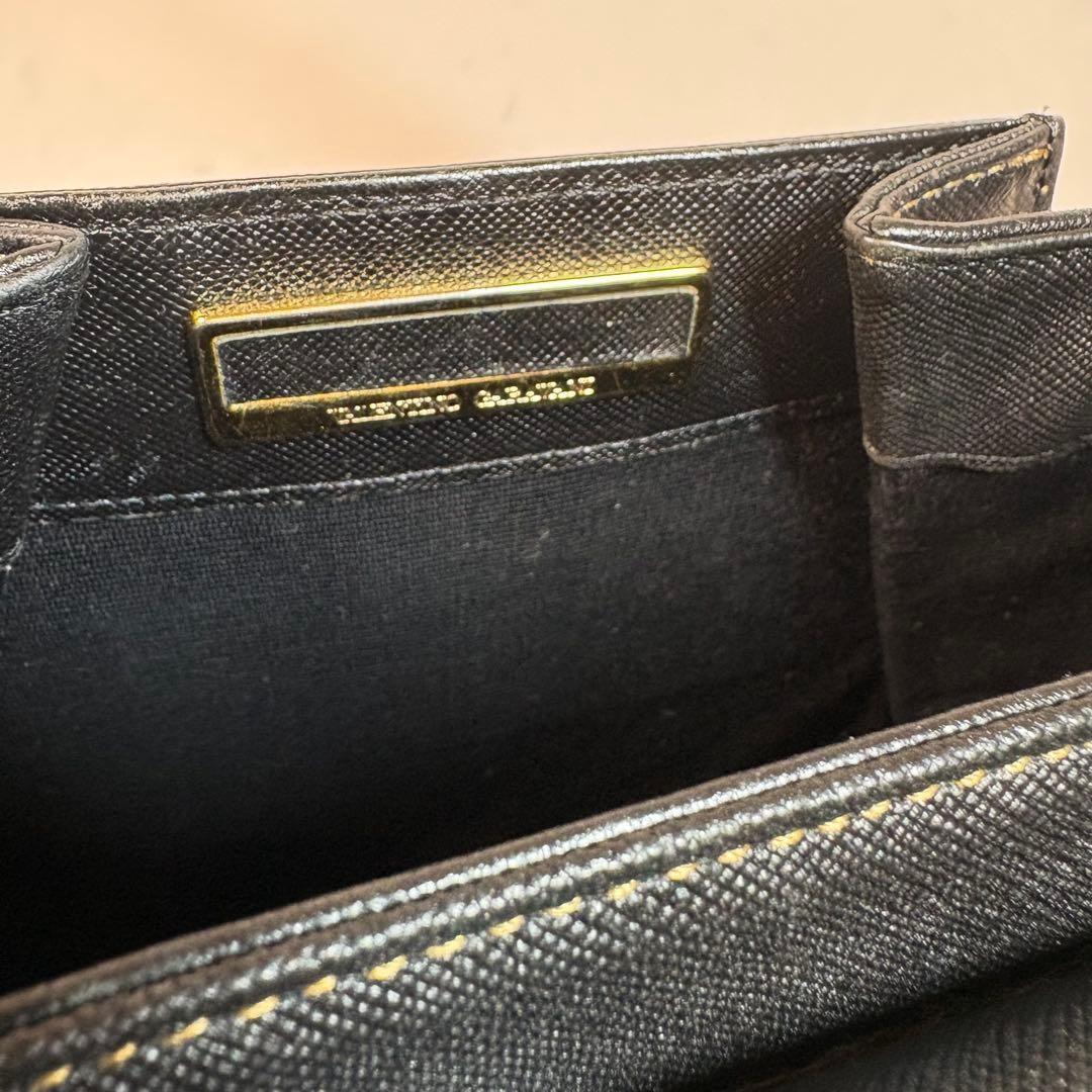 Valentino Garavani Hand Bag Tote Purse 2way Logo Leather Black Authentic