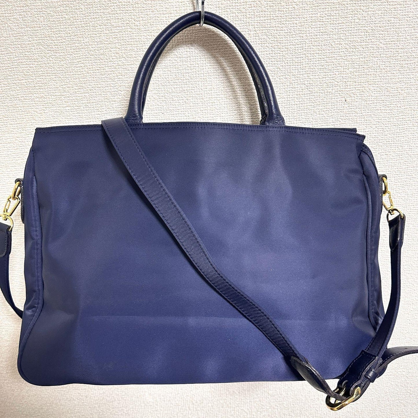 Valentino Garavani sport Hand Bag Tote Purse 2way Logo Navy Authentic