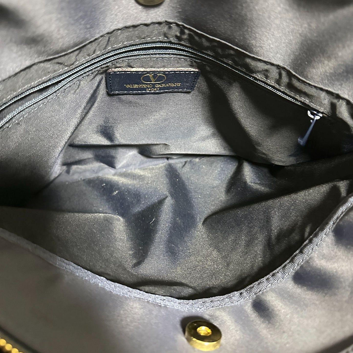 Valentino Garavani sport Hand Bag Tote Purse 2way Logo Navy Authentic