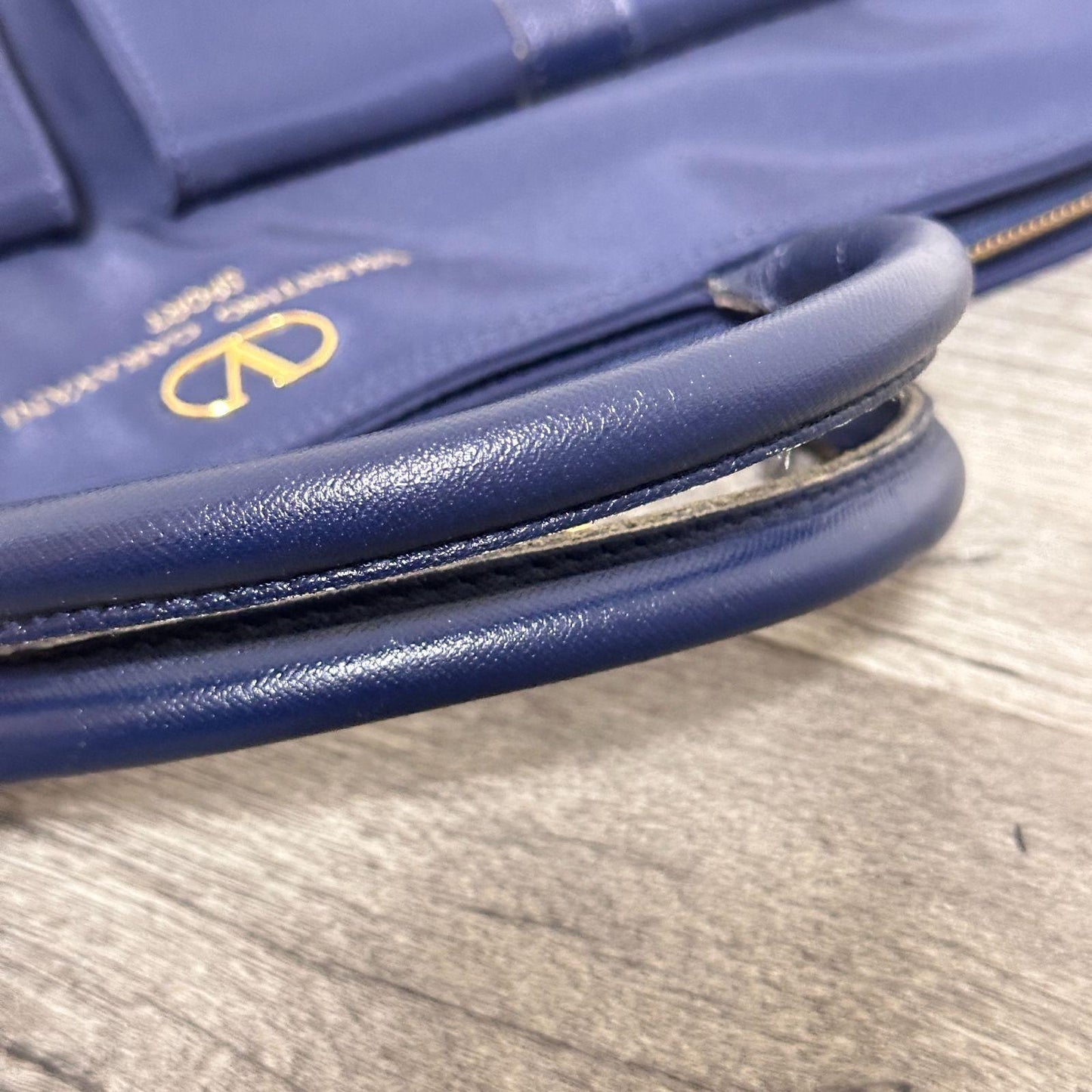 Valentino Garavani sport Hand Bag Tote Purse 2way Logo Navy Authentic